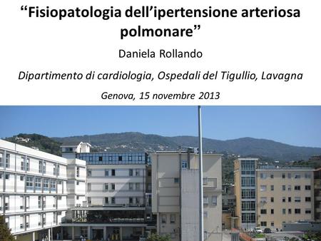 “Fisiopatologia dell’ipertensione arteriosa polmonare”