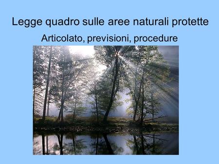 Legge quadro sulle aree naturali protette