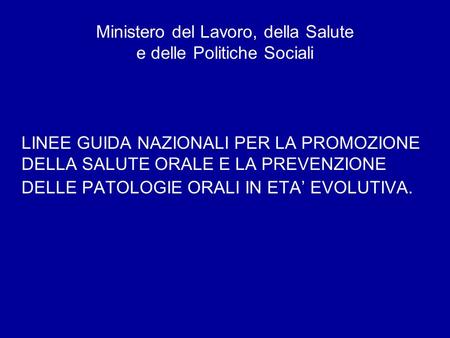 Ministero del Lavoro, della Salute e delle Politiche Sociali