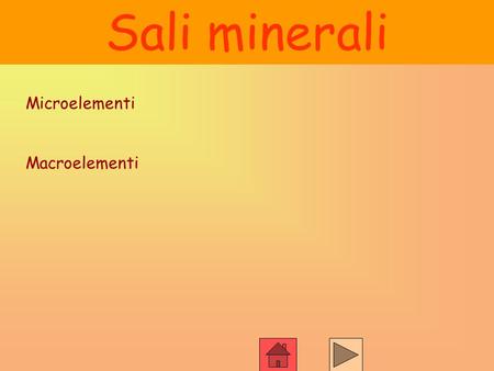 Sali minerali Microelementi Macroelementi.