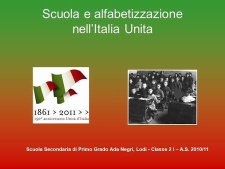 Scuola e alfabetizzazione nell’Italia Unita