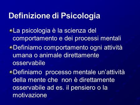 Definizione di Psicologia