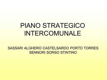 PIANO STRATEGICO INTERCOMUNALE