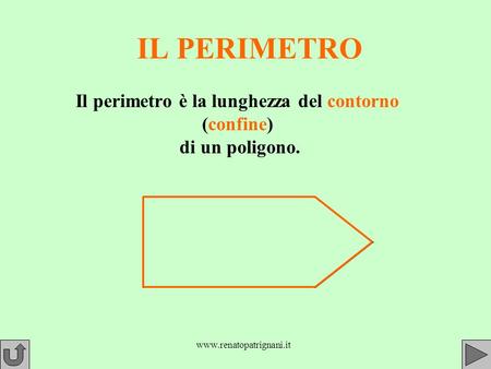 Il perimetro è la lunghezza del contorno (confine) di un poligono.