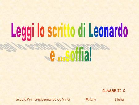 Leggi lo scritto di Leonardo e ...soffia!