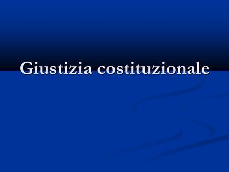 Giustizia costituzionale