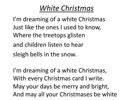 White Christmas and children listen to hear