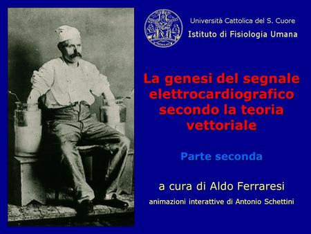 La genesi del segnale elettrocardiografico secondo la teoria vettoriale Parte seconda a cura di Aldo Ferraresi . animazioni interattive di Antonio Schettini.