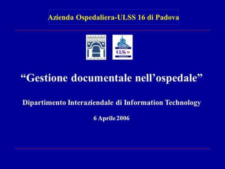 “Gestione documentale nell’ospedale”