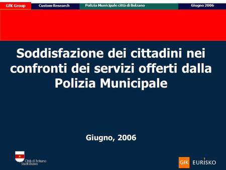 14 Ottobre 2005 Custom Research Posizionamento e target potenziale di Honda Civic GfK Group Polizia Municipale città di BolzanoGiugno 2006 Custom Research.