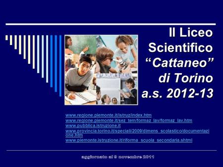 Il Liceo Scientifico “Cattaneo” di Torino a.s