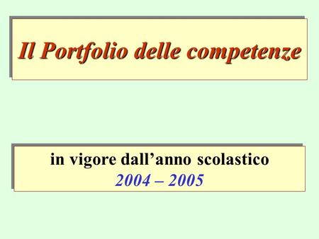 Il Portfolio delle competenze