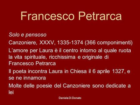 Francesco Petrarca Solo e pensoso