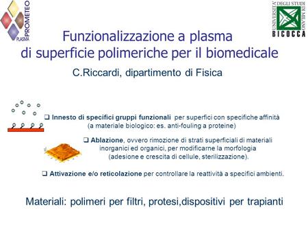 Funzionalizzazione a plasma