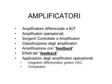 AMPLIFICATORI Amplificatore differenziale a BJT