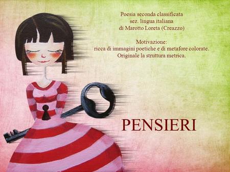 PENSIERI Poesia seconda classificata sez. lingua italiana