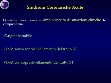 Sindromi Coronariche Acute