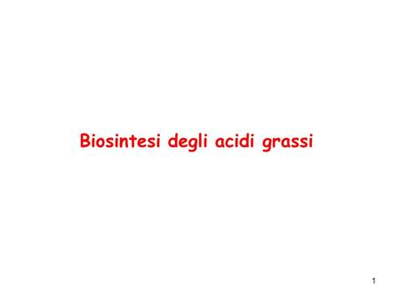 Biosintesi degli acidi grassi
