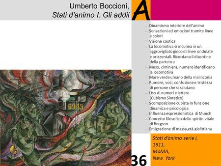 A 36 Umberto Boccioni, Stati d’animo I. Gli addii 1
