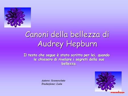 Canoni della bellezza di Audrey Hepburn