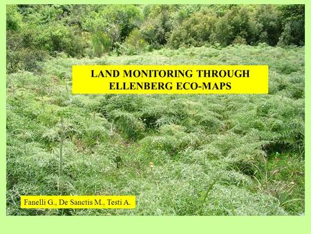 LAND MONITORING THROUGH ELLENBERG ECO-MAPS