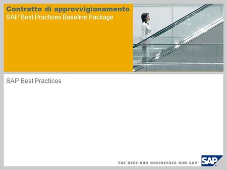 Contratto di approvvigionamento SAP Best Practices Baseline Package
