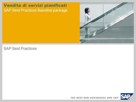 Vendita di servizi pianificati SAP Best Practices Baseline package
