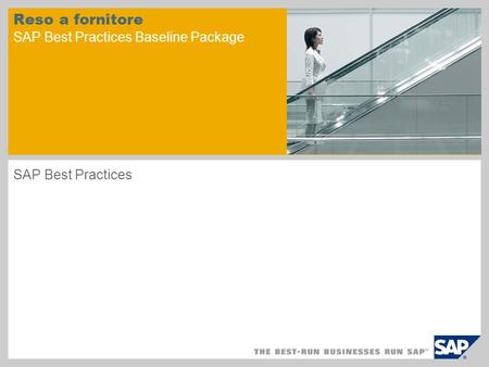 Reso a fornitore SAP Best Practices Baseline Package