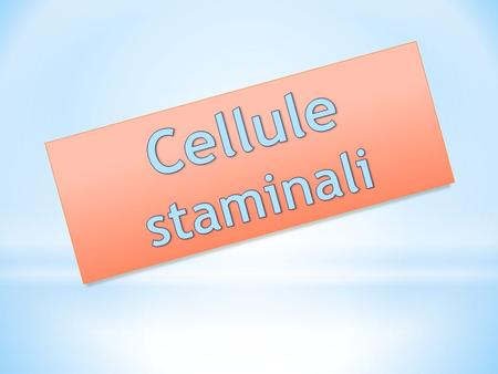Cellule staminali.