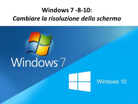 Windows 7 -8-10: Cambiare la risoluzione dello schermo 1.