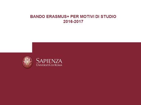 BANDO ERASMUS+ PER MOTIVI DI STUDIO