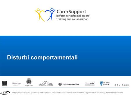 The project CarerSupport is co-funded by the European AAL JP and the following national authorities and R&D programmes from Italy, Norway, Romania and.