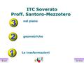 AvvioEsci ITC Soverato ITC Soverato Proff. Santoro-Mezzotero Le trasformazioni geometriche nel piano.