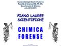 CHIMICA FORENSE PIANO LAUREE SCIENTIFICHE