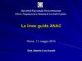 Le linee guida ANAC Roma, 11 maggio 2016 Dott. Alberto Cucchiarelli
