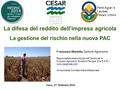 La difesa del reddito dell’impresa agricola La gestione del rischio nella nuova PAC Fano, 27 febbraio 2015 Francesco Martella, Dottore Agronomo Responsabile.