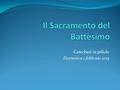 Catechesi in pillole Domenica 1 febbraio 2015. 1. Istituito da Cristo Effetti: - sacramento della fede e della conversione a Cristo, - la porta di ingresso.