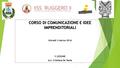 CORSO DI COMUNICAZIONE E IDEE IMPRENDITORIALI Giovedì 3 marzo 2016 V LEZIONE Avv. Cristiana De Paola.