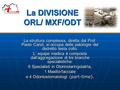 La DIVISIONE ORL/ MXF/ODT La struttura complessa, diretta dal Prof. Paolo Canzi, si occupa delle patologie del distretto testa collo. L’ equipe medica.