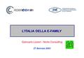 L’ITALIA DELLA E-FAMILY Giancarlo Lizzeri - Niche Consulting 27 Gennaio 2003.