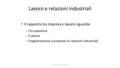 Lavoro e relazioni industriali Il rapporto tra impresa e lavoro riguarda: – l’occupazione – il salario – l’organizzazione (comprese le relazioni industriali)