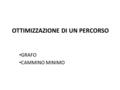 OTTIMIZZAZIONE DI UN PERCORSO GRAFO CAMMINO MINIMO.