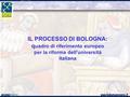 1 www.bolognaprocess.i t IL PROCESSO DI BOLOGNA: q uadro di riferimento europeo per la riforma dell’università italiana.