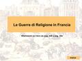 Le Guerre di Religione in Francia