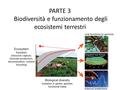 PARTE 3 Biodiversità e funzionamento degli ecosistemi terrestri.