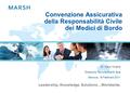 Leadership, Knowledge, Solutions…Worldwide. Convenzione Assicurativa della Responsabilità Civile dei Medici di Bordo Dr. Carlo Colella Direzione Tecnica.