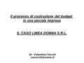 Il processo di costruzione del budget in una piccola impresa IL CASO LINEA DONNA S.R.L. Dr. Valentino Vecchi
