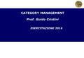 CATEGORY MANAGEMENT Prof. Guido Cristini ESERCITAZIONE 2016.