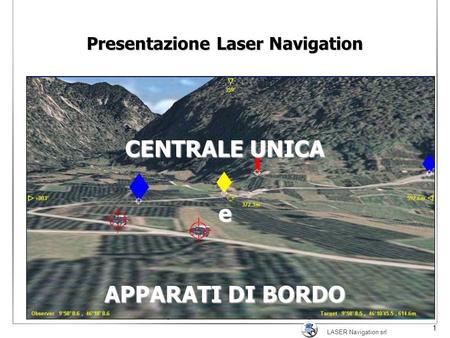 LASER Navigation srl 1 Presentazione Laser Navigation CENTRALE UNICA e APPARATI DI BORDO.