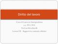 Corso di Laurea in Giurisprudenza a.a. 2015-2016 Prof.ssa Silvia Borelli Lezione VII – Rapporti tra contratti collettivi Diritto del lavoro.